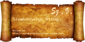 Szombathelyi Vitus névjegykártya